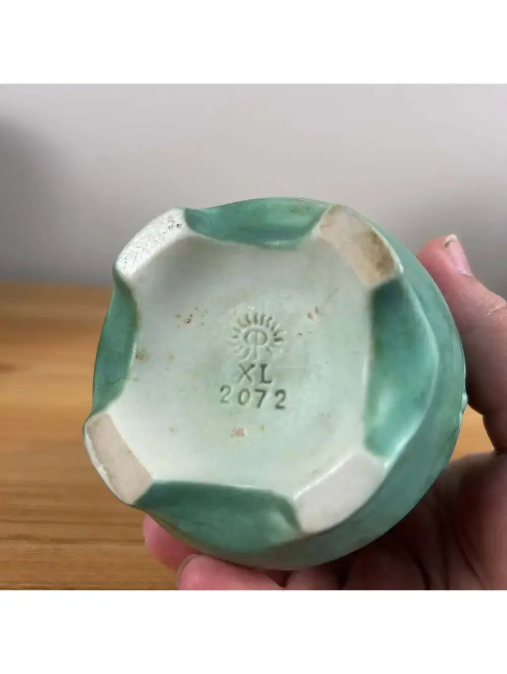 Rookwood 1940 Vintage Arts And Crafts Pottery Green Butterfly Ceramic Vase 2072